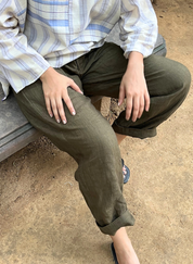 Olive Linen Pants