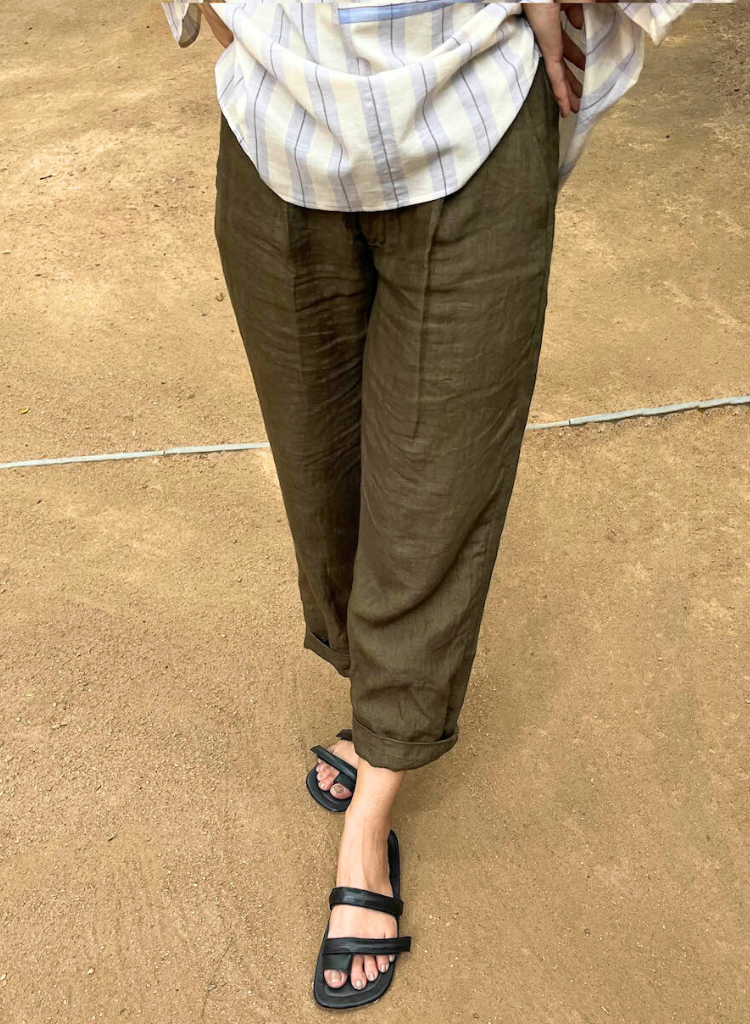 Olive Linen Pants
