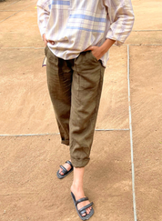 Olive Linen Pants