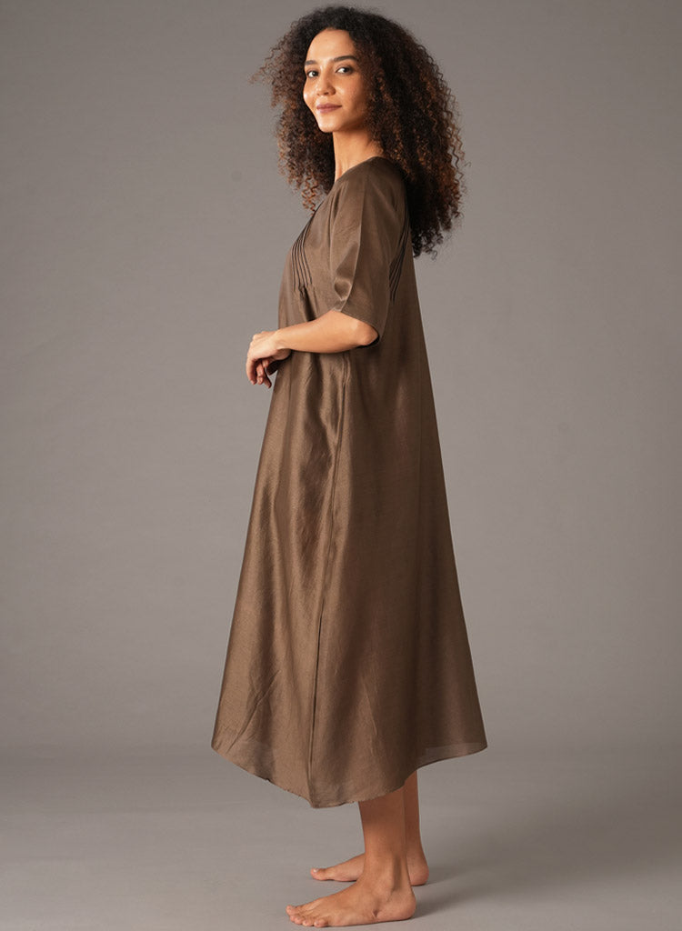 Olive Piping Dress