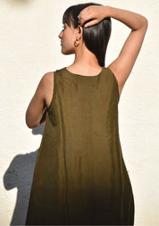 Olive Silk Dress