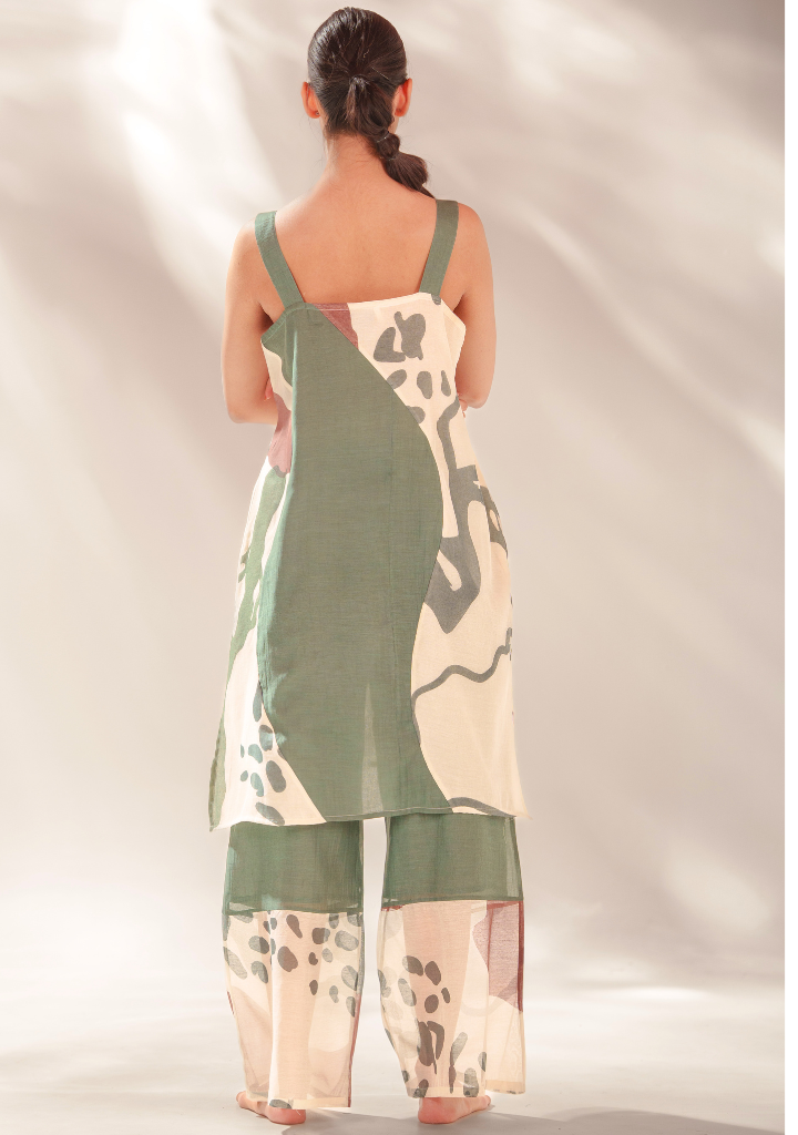 Olive Waves Kurta Set