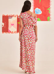 One Shoulder Draped Dress