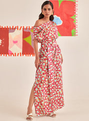 One Shoulder Draped Dress