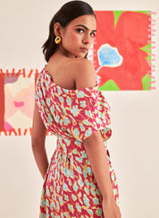 One Shoulder Draped Dress