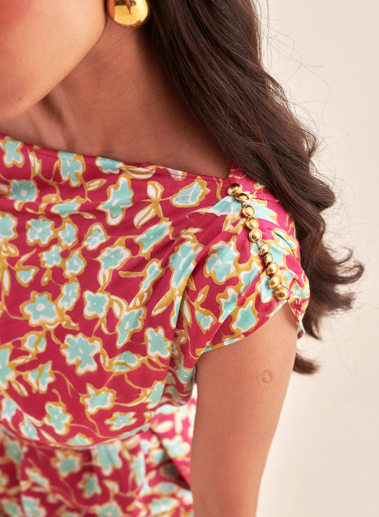 One Shoulder Draped Dress