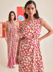 One Shoulder Draped Dress