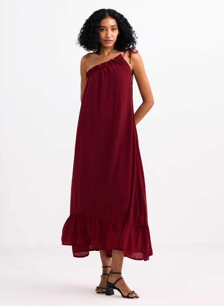 One Shoulder Midi Dress