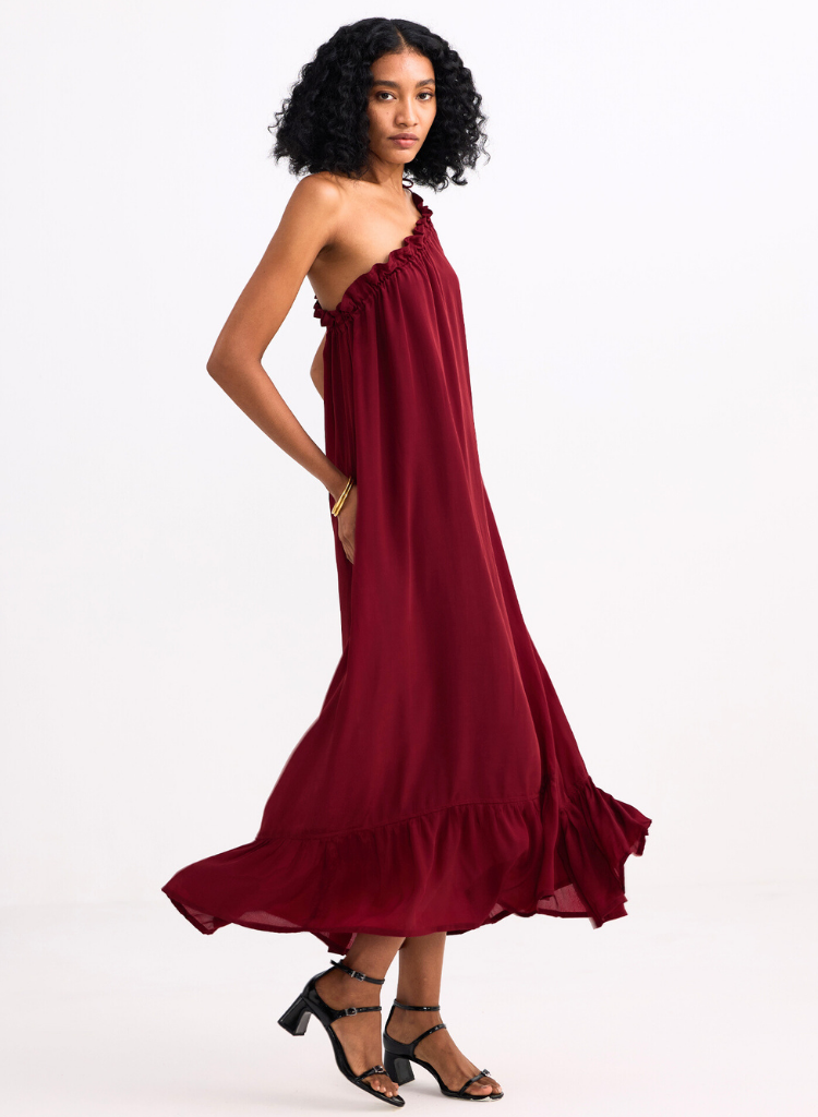One Shoulder Midi Dress