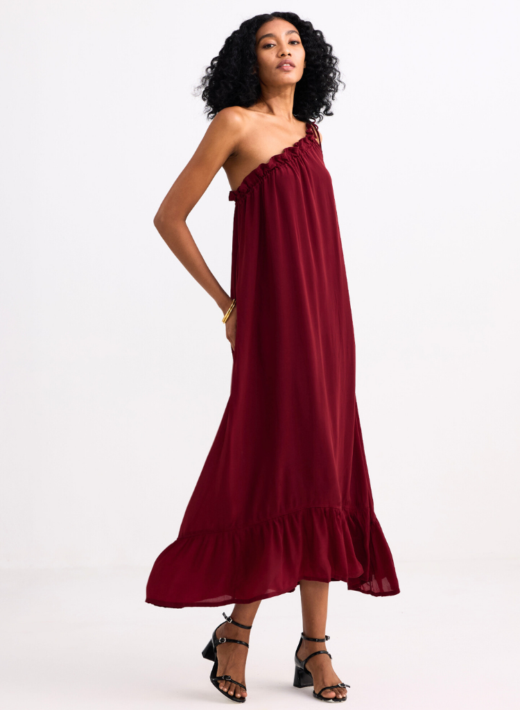 One Shoulder Midi Dress