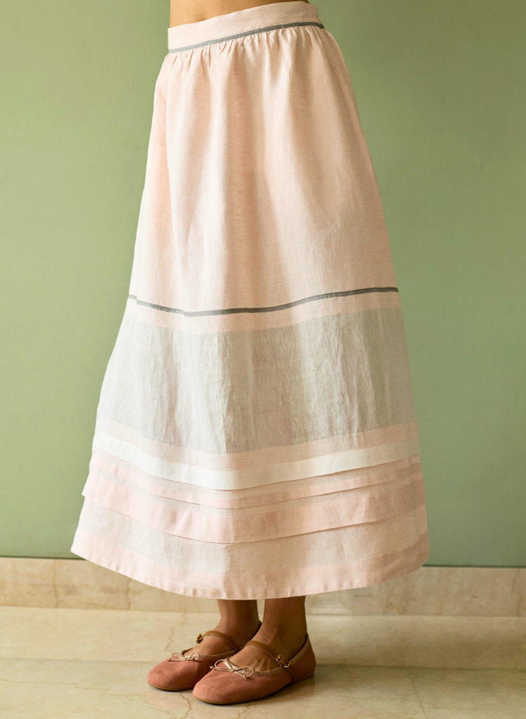 Ora Pleated Border Skirt