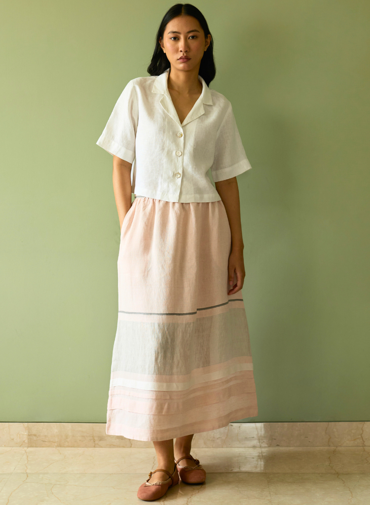 Ora Pleated Border Skirt