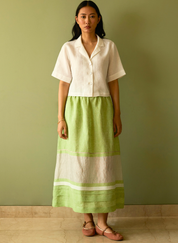 Ora Pleated Border Skirt