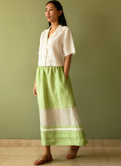 Ora Pleated Border Skirt