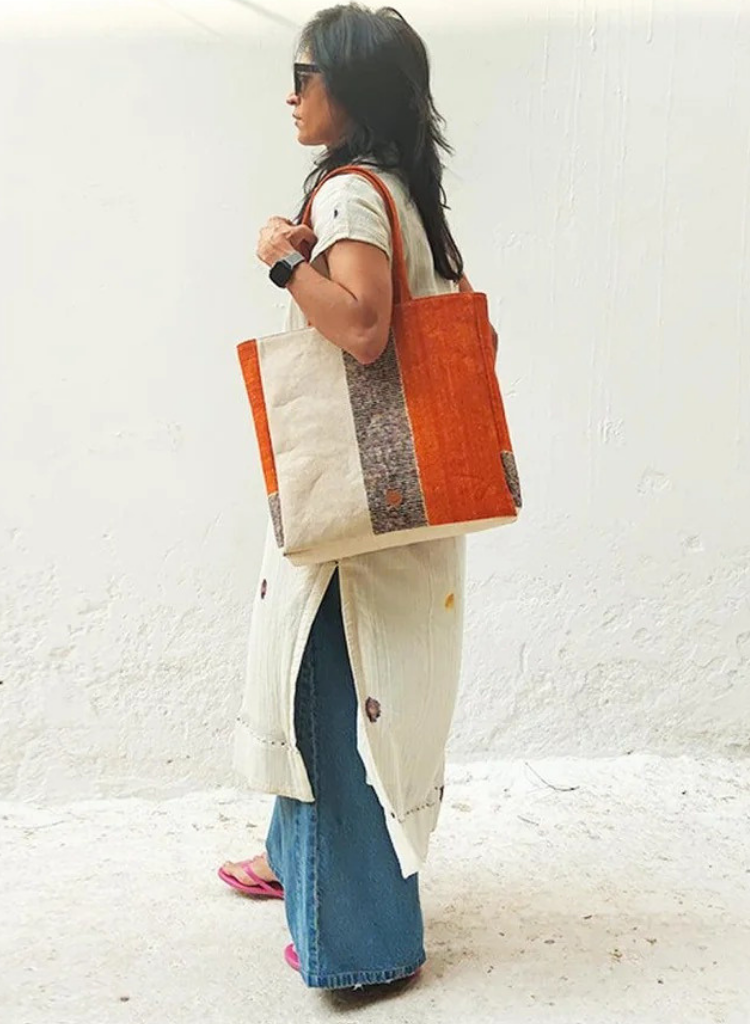 Orange Block Tote