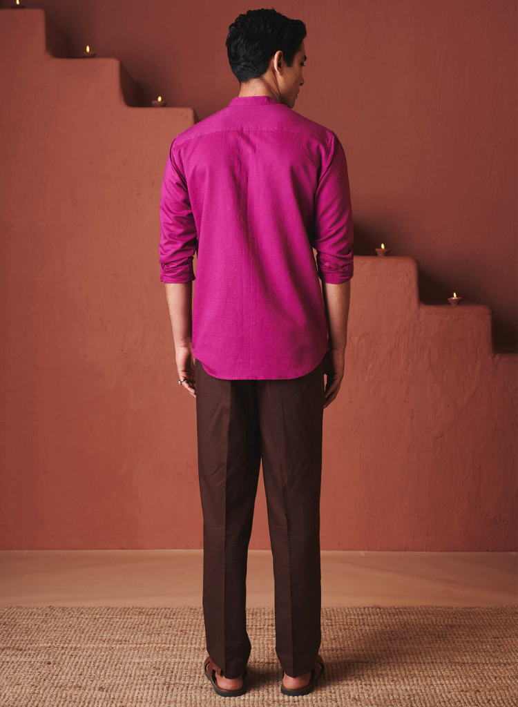 Orchid Band Collar Shirt