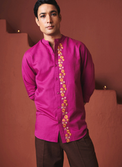 Orchid Band Collar Shirt