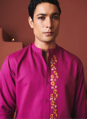 Orchid Band Collar Shirt