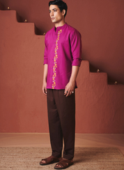 Orchid Band Collar Shirt