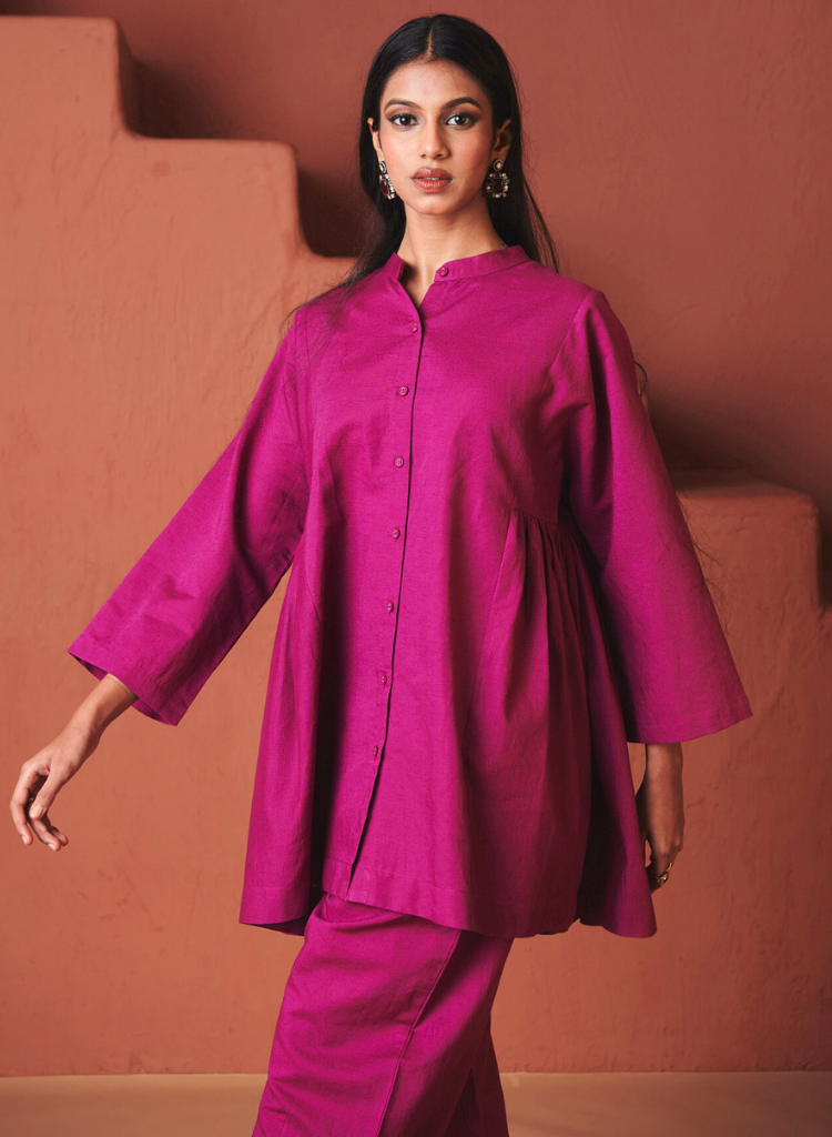 Orchid Gathered Shirt Set