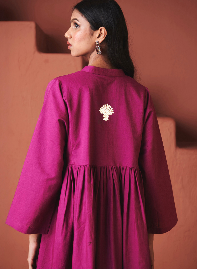 Orchid Gathered Shirt Set