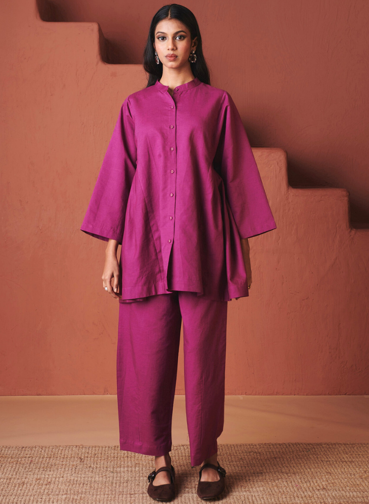 Orchid Gathered Shirt Set