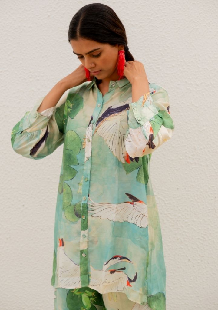 Oriental Cranes & Frogs Shirt