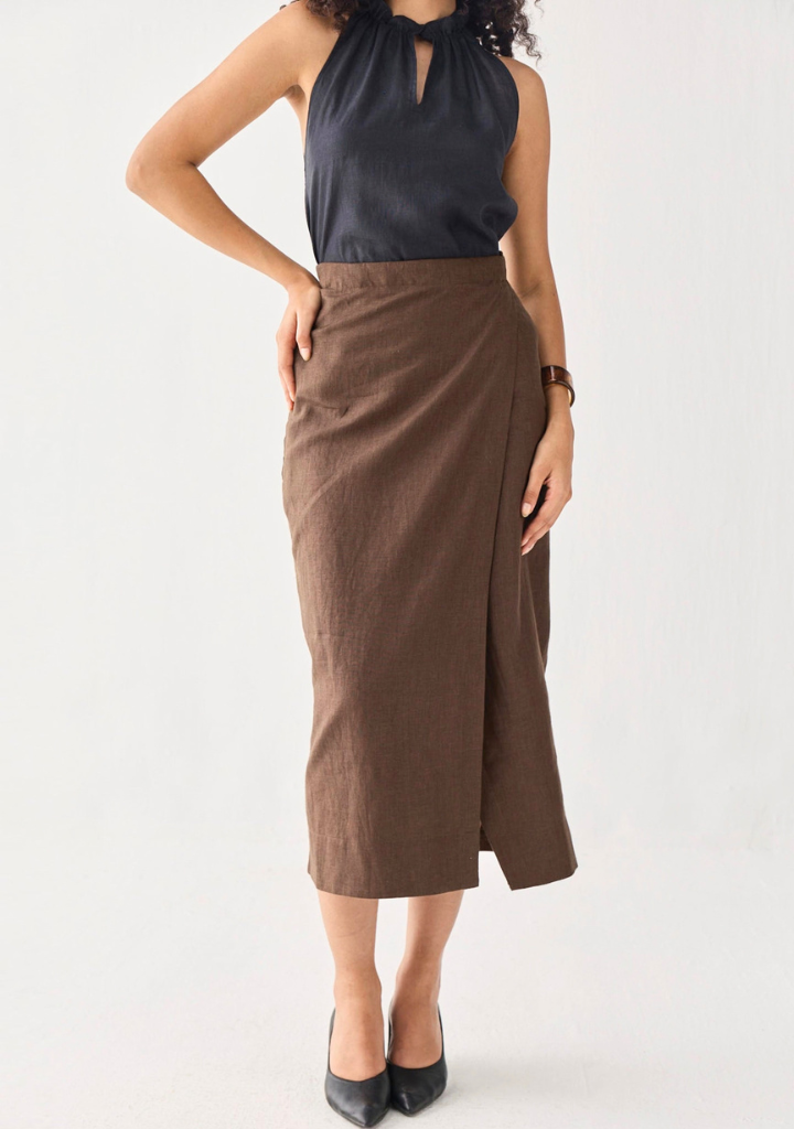 Overlap Midi Skirt