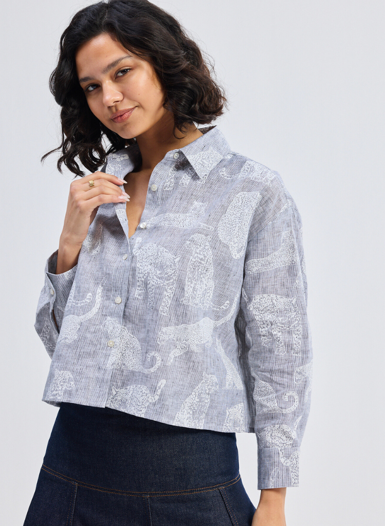 Animal Print Oversized Shirt