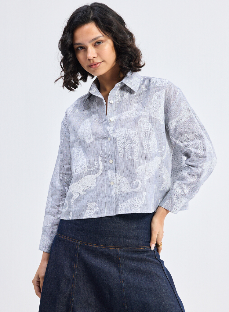 Animal Print Oversized Shirt