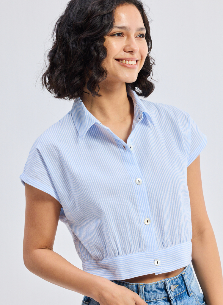 Oversized Crop Shirt