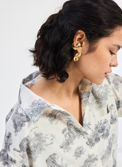 Animal Print High-Low Shirt