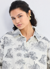 Animal Print High-Low Shirt