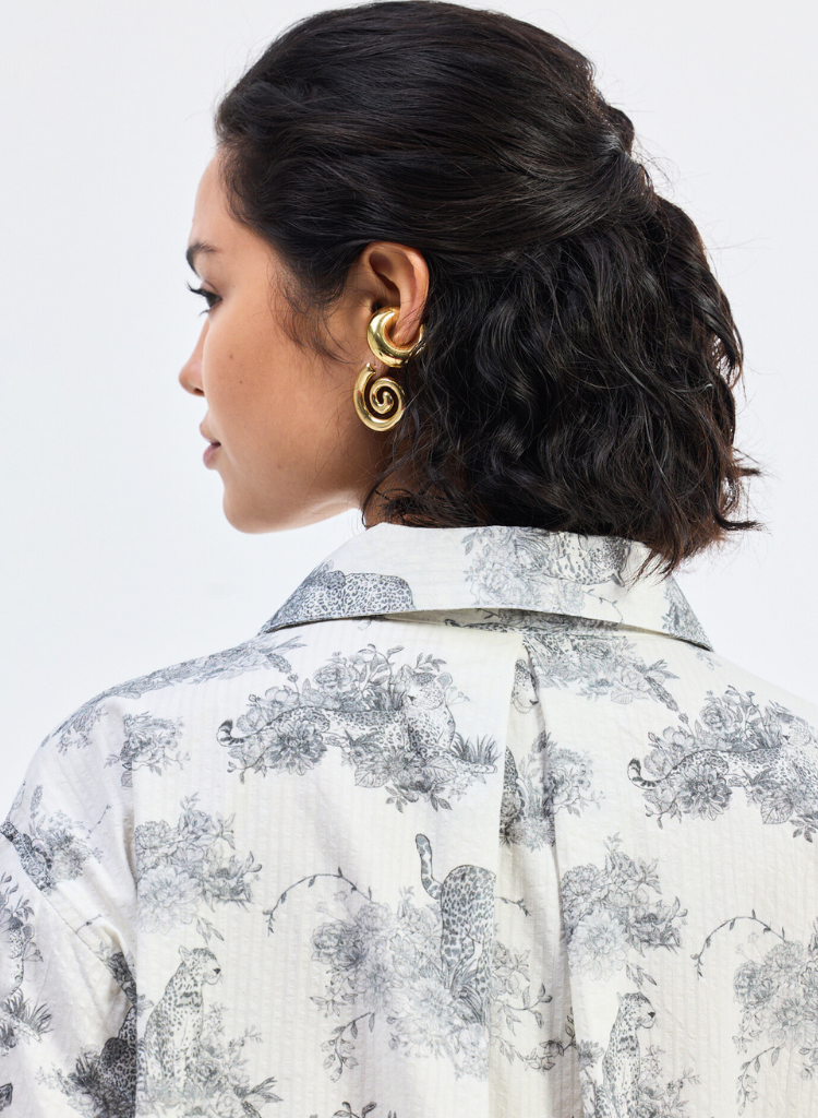 Animal Print High-Low Shirt