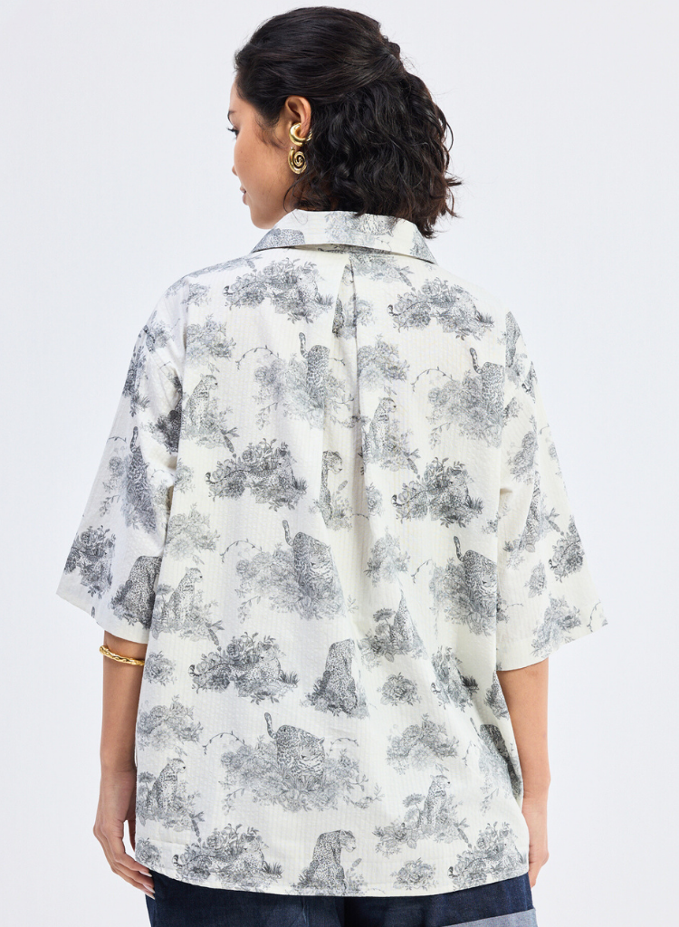 Animal Print High-Low Shirt