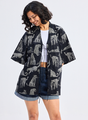 Animal Print Oversized Shirt