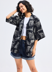 Animal Print Oversized Shirt