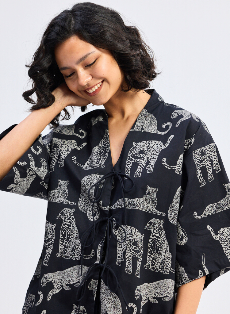 Animal Print Oversized Shirt