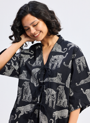 Animal Print Oversized Shirt