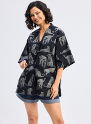 Animal Print Oversized Shirt