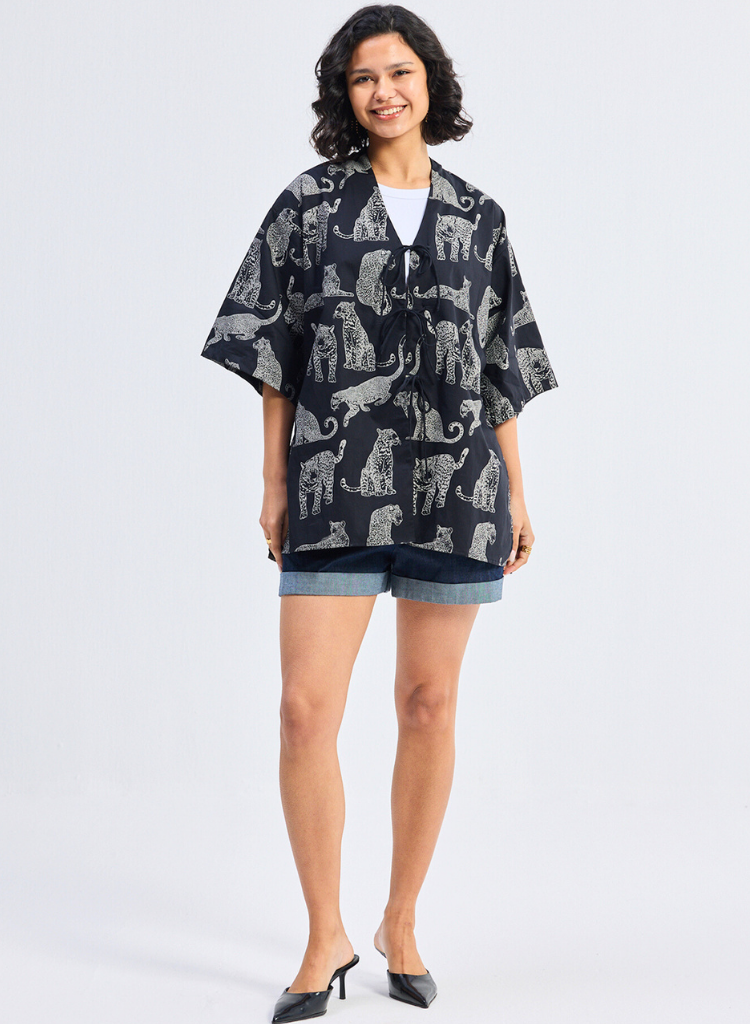 Animal Print Oversized Shirt