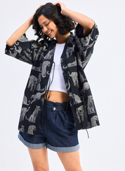 Animal Print Oversized Shirt