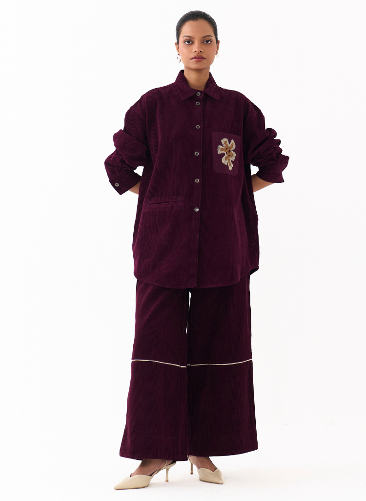 Oversized U Hem Shirt Set