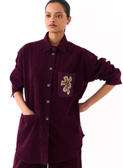 Oversized U Hem Shirt Set