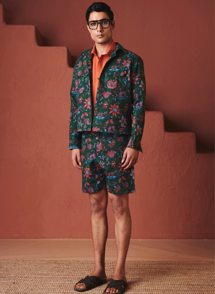 Paan Chintz Trucker Jacket Set