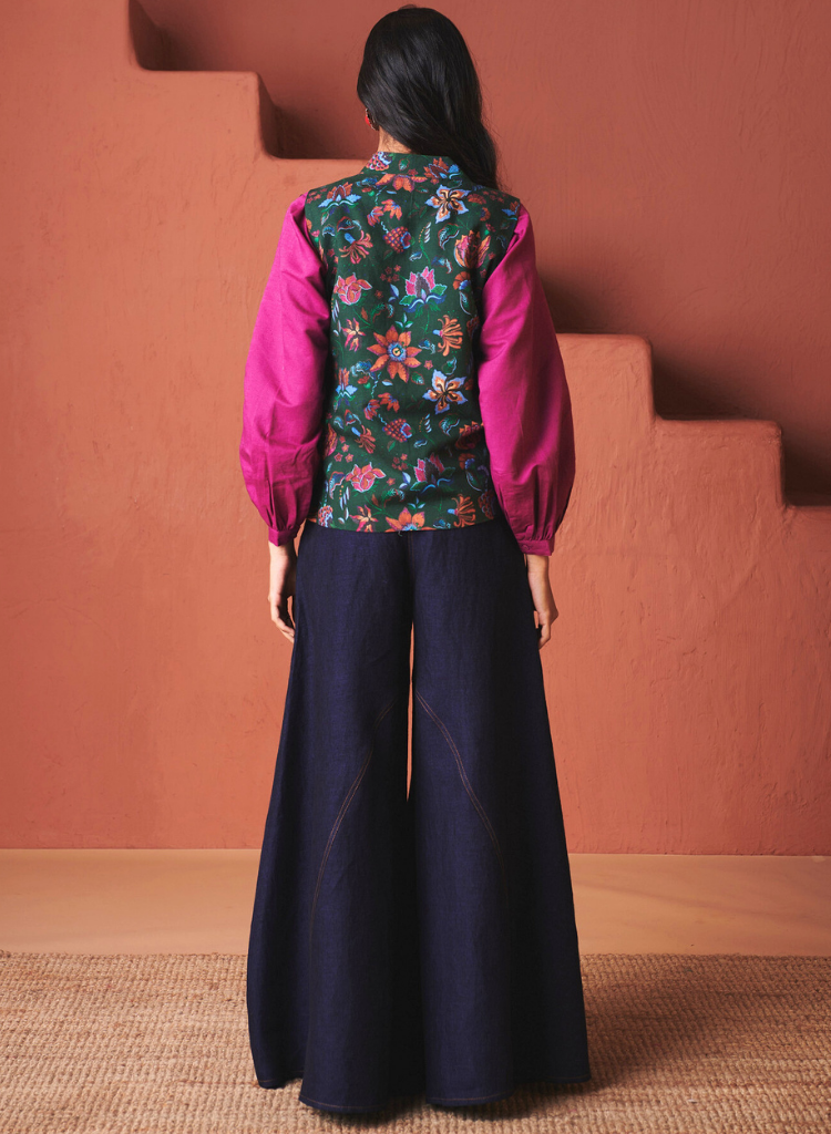 Paan Chintz Wrap Waistcoat
