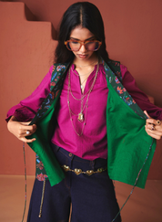 Paan Chintz Wrap Waistcoat