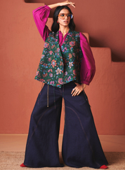 Paan Chintz Wrap Waistcoat