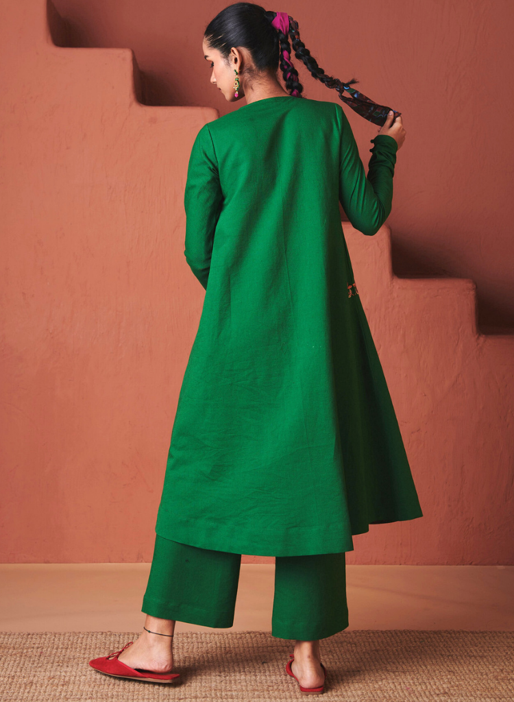 Paan Embroidered Kurta Set