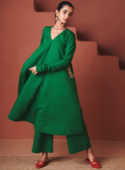 Paan Embroidered Kurta Set